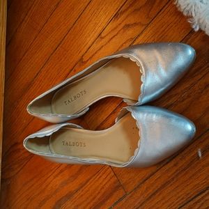 Talbot's metallic silver flats size 9